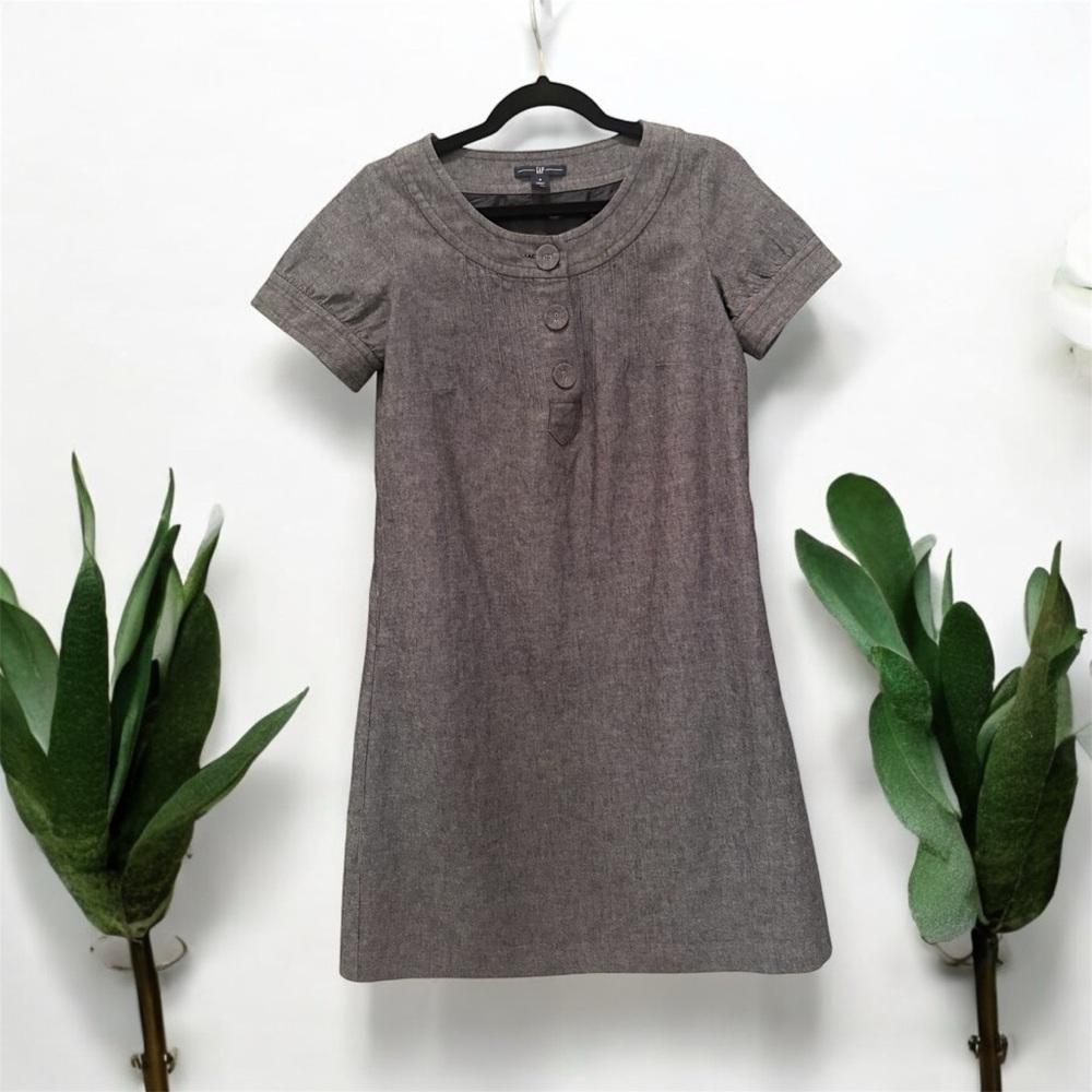 GAP Grey Wool Blend Shift Dress Size 6